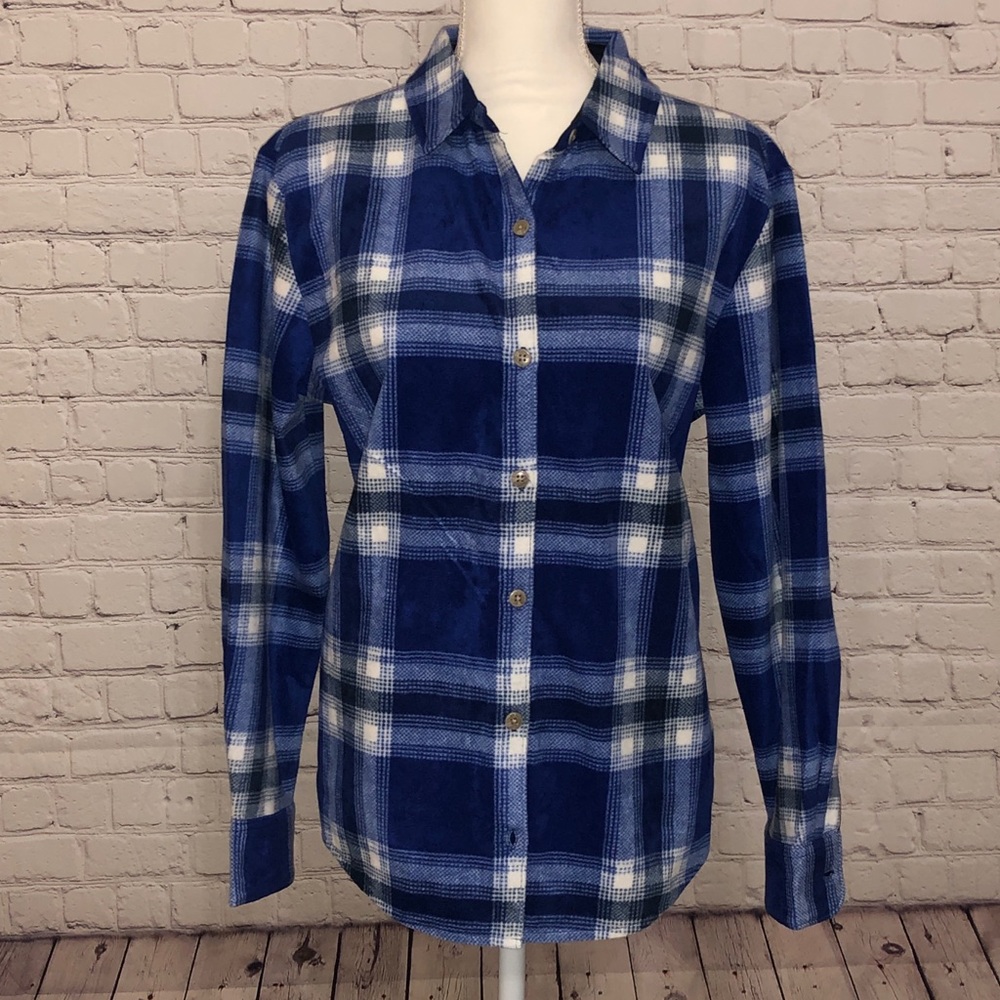 Lee Plaid Flannel Blue Shirt, sz M
